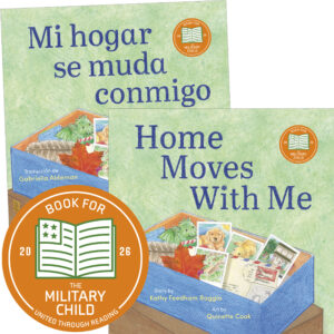 Elva Resa Publishing will publish Home Moves With Me by Kathy Raggio, art by Quinette Cook, and a Spanish edition, Mi hogar se muda conmigo, translated by Gabriella Aldeman. The story was selected by United Through Reading to be the 2026 Book for the Military Child.