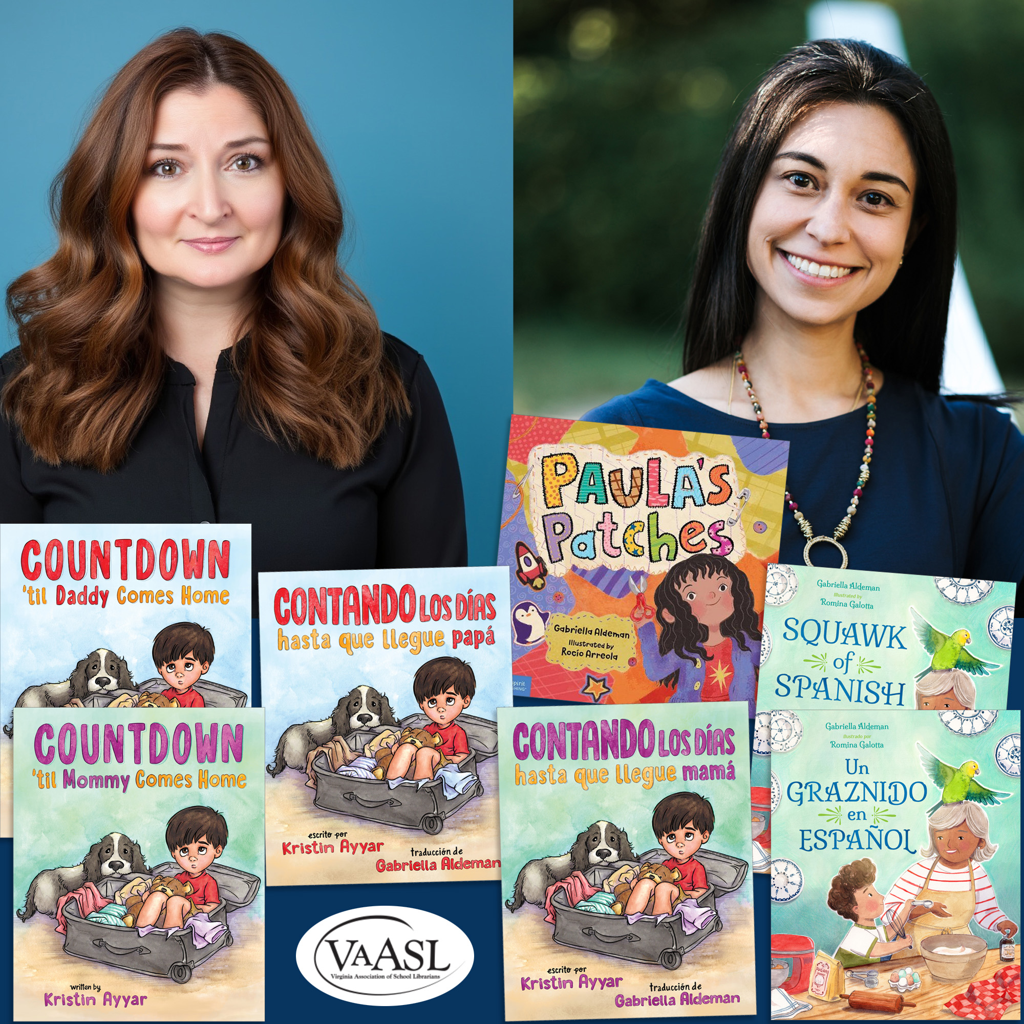 VAASL_2025-11b Kristin Ayyar and Gabriella Aldeman will present and sign books at the Virginia Association of School Librarians (VAASL) conference held in Williamsburg, Virginia, November 5–7, 2025. Along with other SCBWI-Mid Atlantic authors, they will talk about their books and author visit offerings, and sign books in the exhibitor hall.